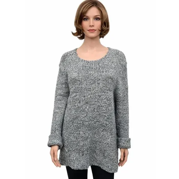 Tommy Bahama Jeans Sweater Marled Gray Oversized Women XL Wool Acrylic Knit - Picture 6 of 13